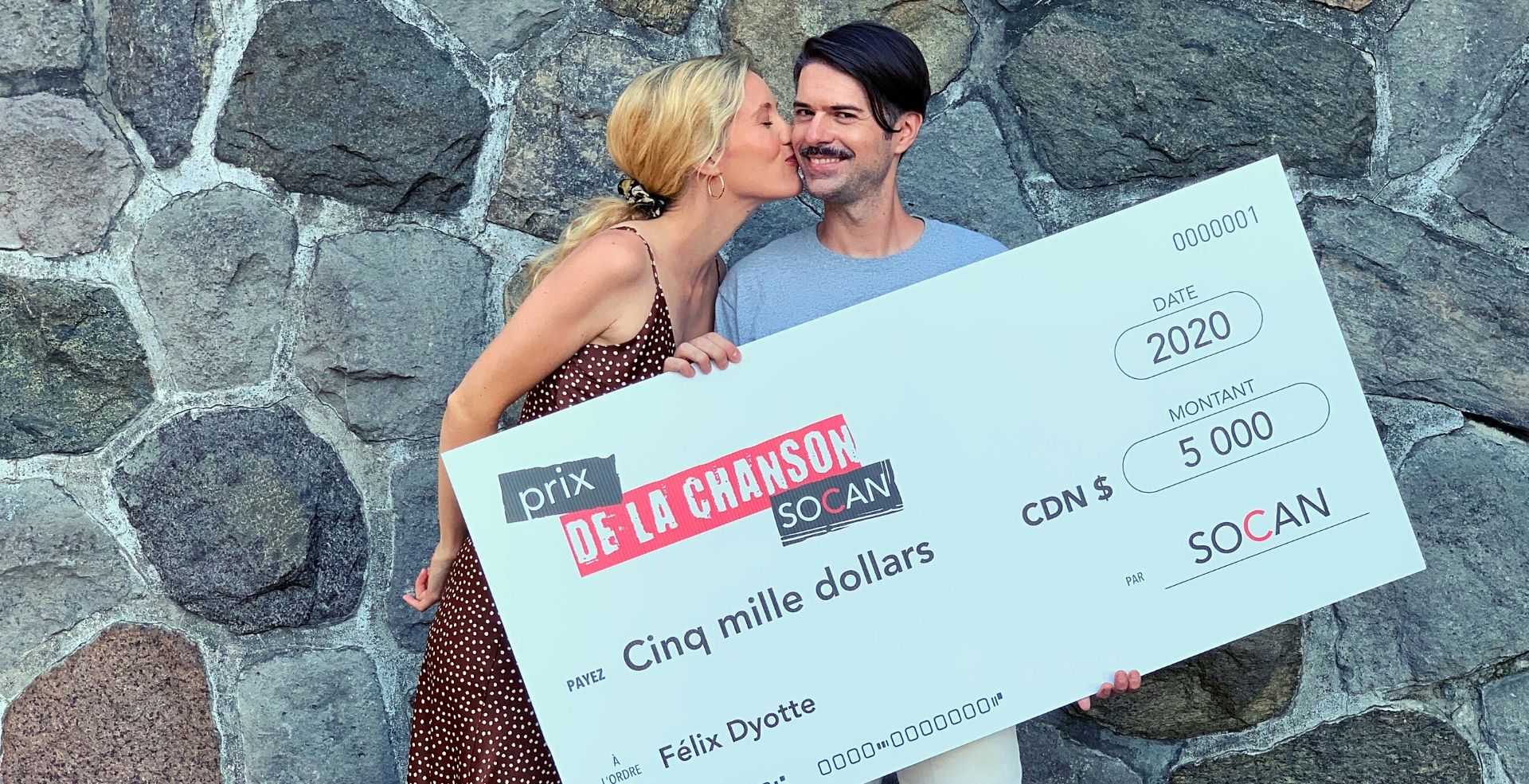 Prix de la chanson SOCAN: Félix Dyotte accepts his $5,000 prize