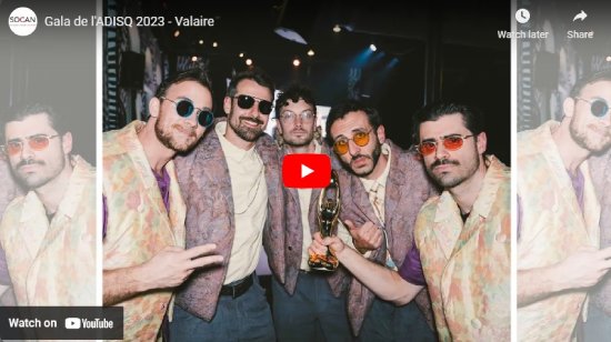 Gala de l'ADISQ, 2023, Entrevue, Valaire