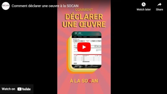 Comment enregistrer votre chanson à la SOCAN