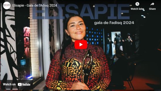 SOCAN, interview, ADISQ Gala, 2024, Elisapie