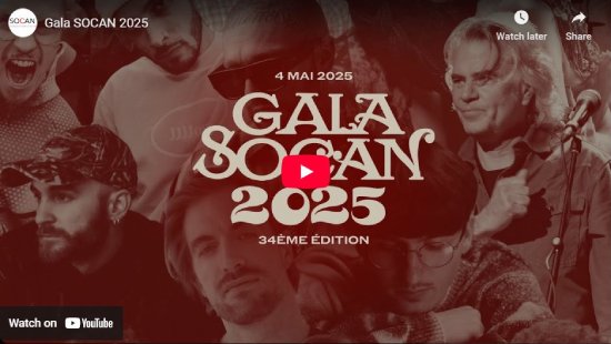 Gala SOCAN 2025, video, recap