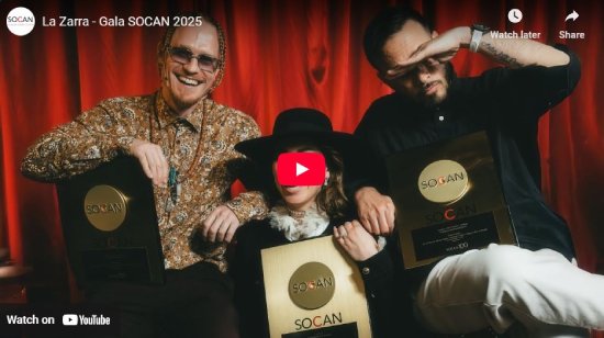 Gala SOCAN, 2025, interview, La Zarra