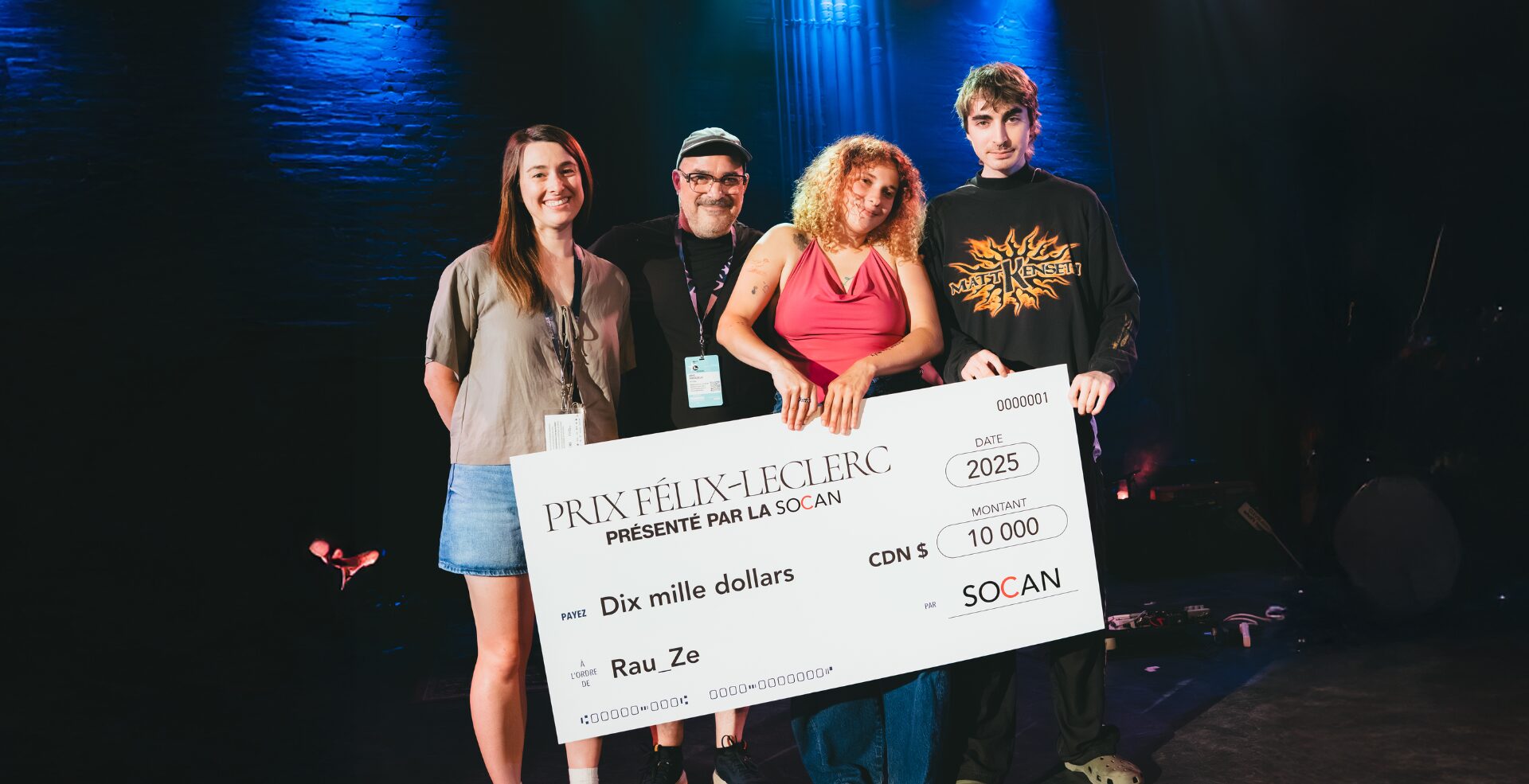 SOCAN presents Rau_Ze with 2025 Prix Félix-Leclerc, including a $10,000 grant