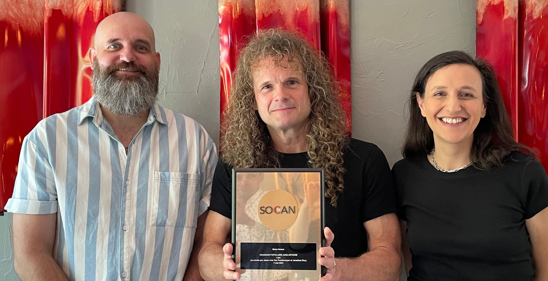 Brian Howes reçoit son Prix chanson populaire anglophone de la SOCAN