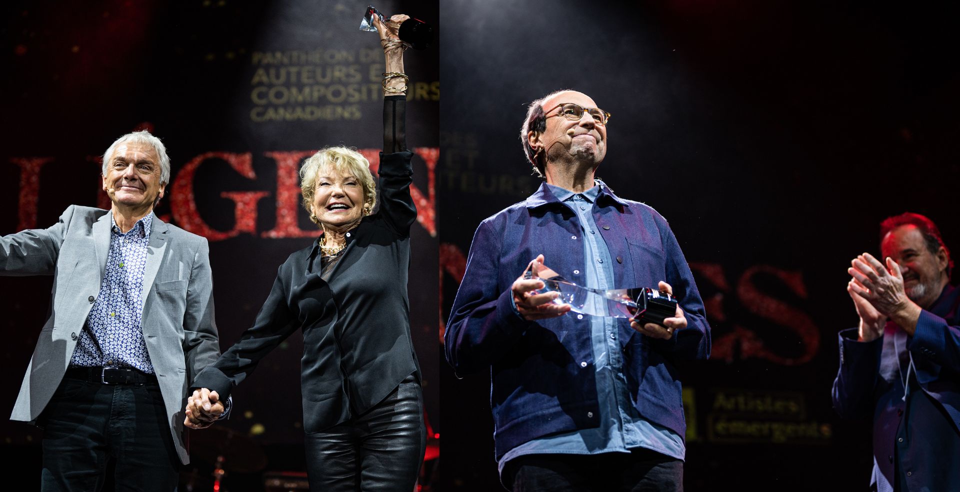 Légendes : Marjo, Jean Millaire et Michel Rivard sont intronisés au Panthéon des auteurs et compositeurs canadiens