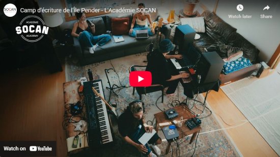 Camp de création Pender Island, Académie SOCAN